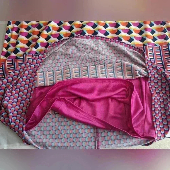 Laundry by Shelli Segal Dress Geometric Cap Sleeve V-Neck Pink Orange Career M - Picture 8 of 11